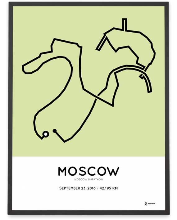2018 Moscow marathon course poster