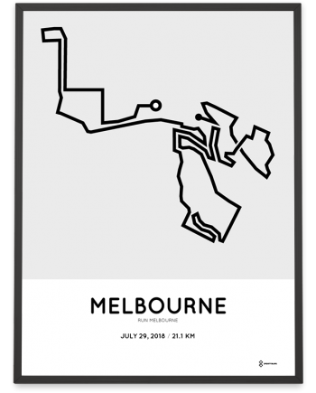 2018 Run Melbourne half marathon sportymaps course poster