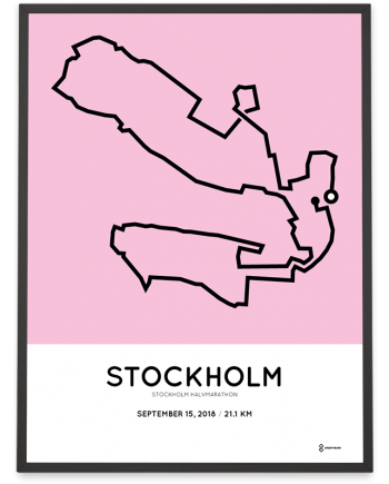 2018 Stockholm halvmarathon sportymaps course poster