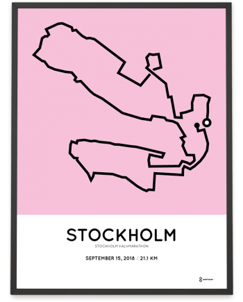 2018 Stockholm halvmarathon sportymaps course poster