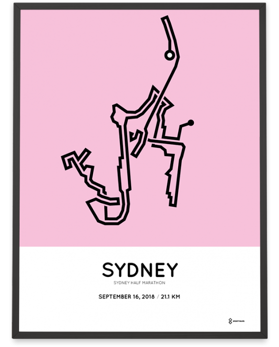 2018 Sydney half marathon course poster