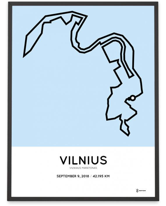 2018 Vilnius marathon course poster