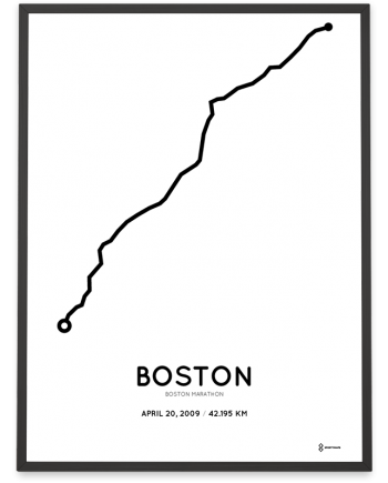 2009 Boston marathon coursemap print