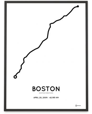 2009 Boston marathon coursemap print