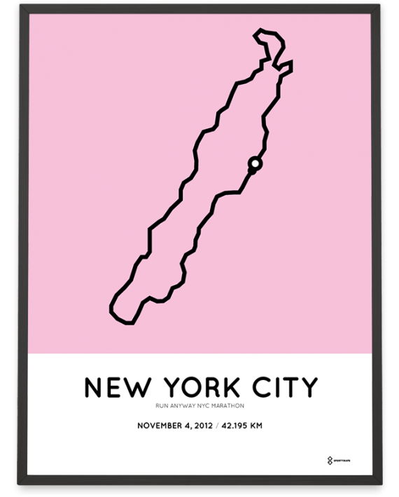 2012 Run Anyway NYC marathon course poster