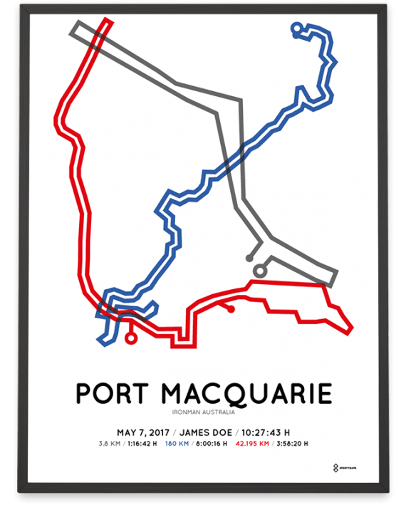 2017 Ironman Port Macquarie Australia course poster