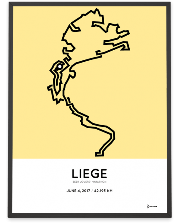 2017 beer lovers marathon liege course poster