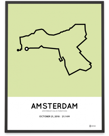 2018 Amsterdam halve marathon route sportymaps poster