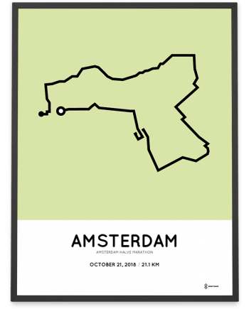 2018 Amsterdam halve marathon route sportymaps poster