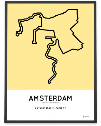 2018 Amsterdam marathon parcours poster