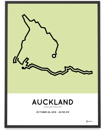 2018 Auckland marathon course poster