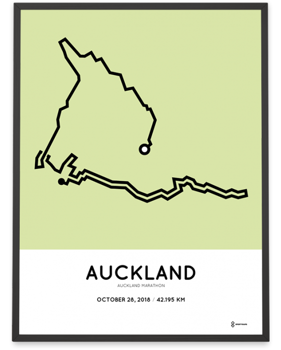 2018 Auckland marathon course poster