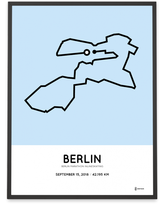 2018 Berlin marathon inlineskating course print