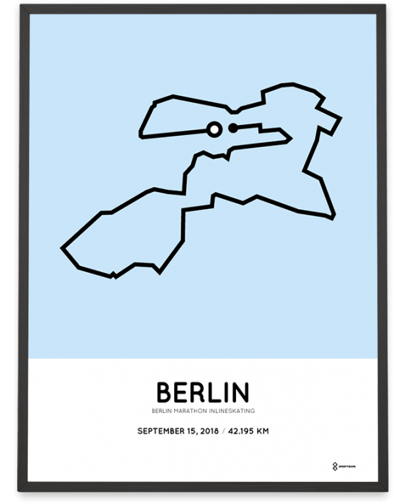 2018 Berlin marathon inlineskating course print