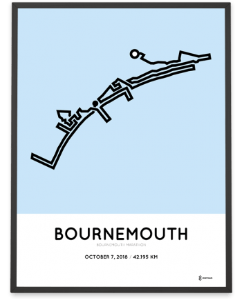 2018 Bournemouth marathon map route poster