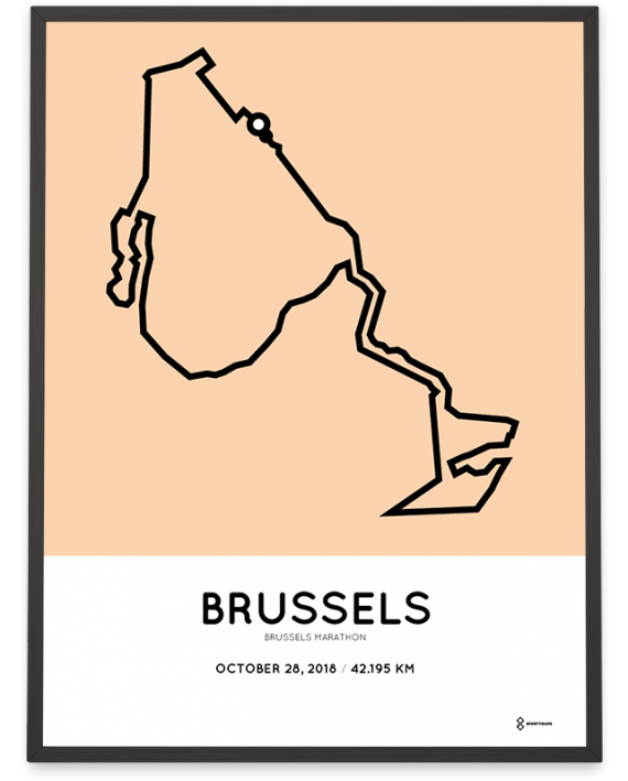 2018 Brussels marathon course poster