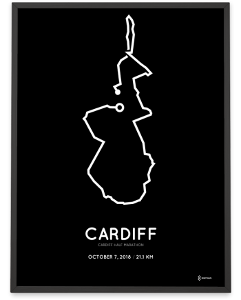 2018 Cardiff half marathon route map poster