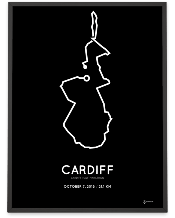 2018 Cardiff half marathon route map poster