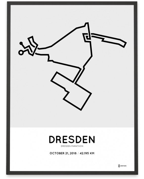 2018 Dresden marathon streckemap print