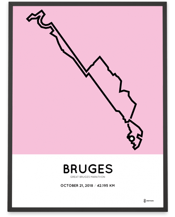 2018 Great bruges marathon course poster