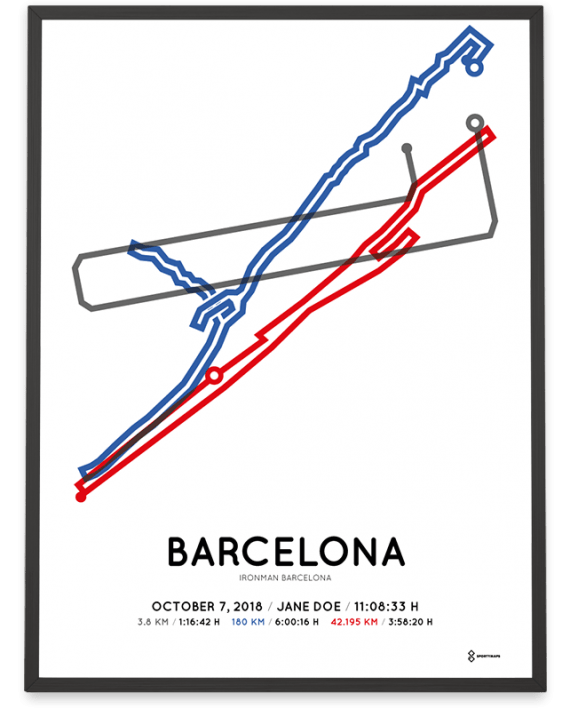 2018 Ironman Barcelona routemap sportymaps print