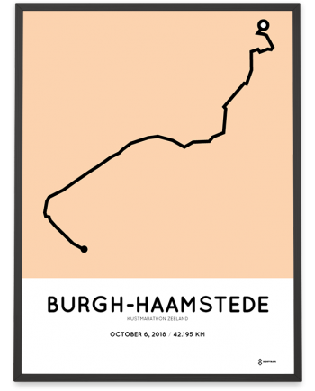 2018 Kustmarathon Zeeland route poster