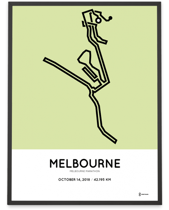 2018 Melbourne marathon course poster