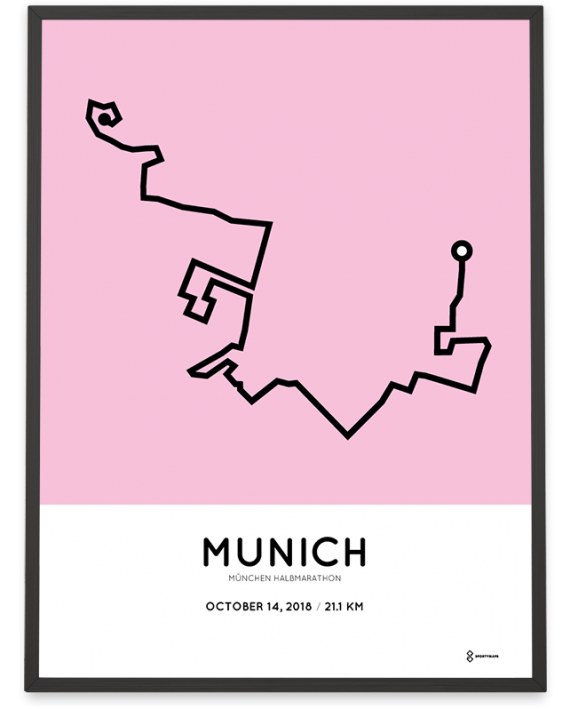 2018 Munich half marathon course poster