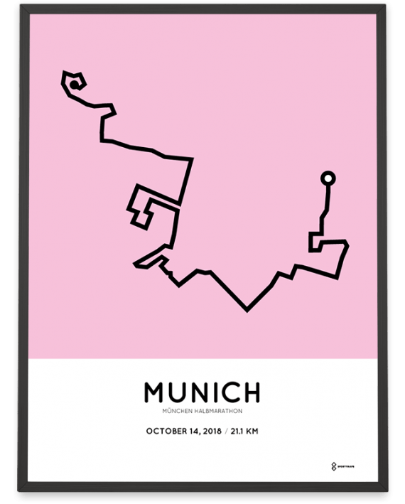 2018 Munich half marathon course poster