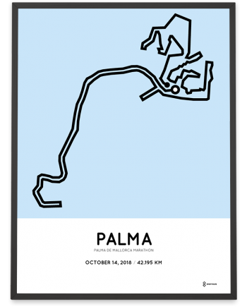 2018 Palma de Mallorca marathon course poster