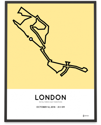 2018 Royal Parks half marathon course poster
