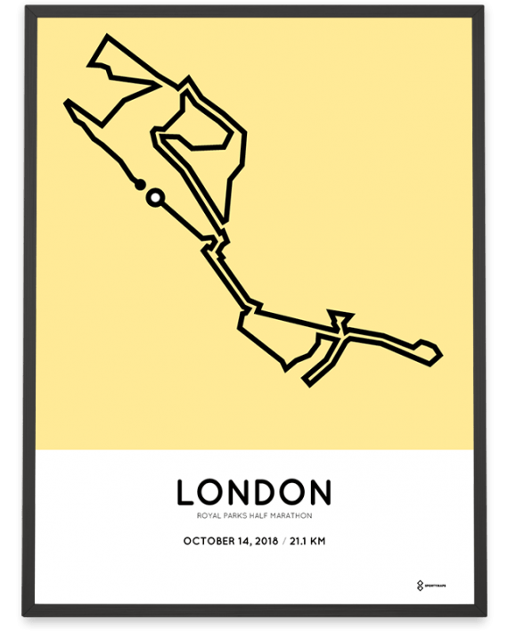 2018 Royal Parks half marathon course poster