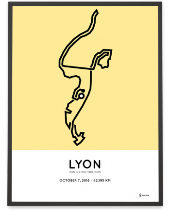 2018 Run in Lyon marathon course print