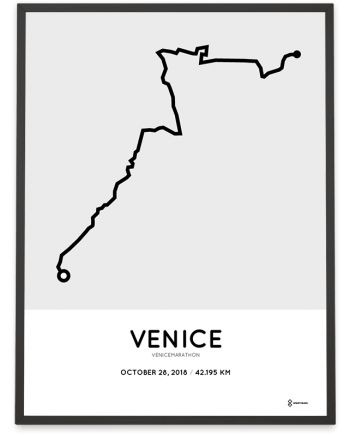 2018 Venice marathon route map poster