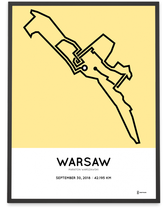 2018 Warsaw marathon course poster