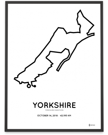 2018 Yorkshire marathon route map sportymaps poster
