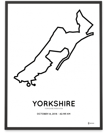 2018 Yorkshire marathon route map sportymaps poster