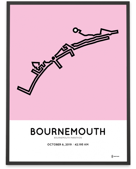 2019 Bournemouth marathon course poster