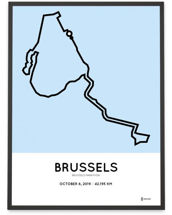 2019 Brussels marathon parcours route print