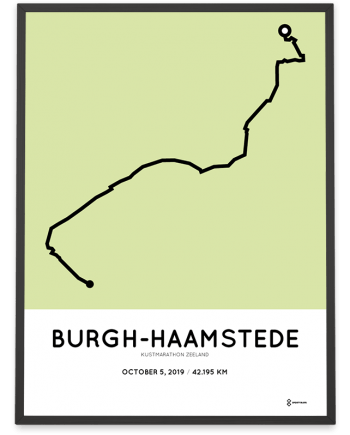 2019 Kustmarathon Zeeland routekaart poster