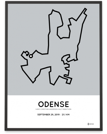 2019 Odense half marathon coursemap print