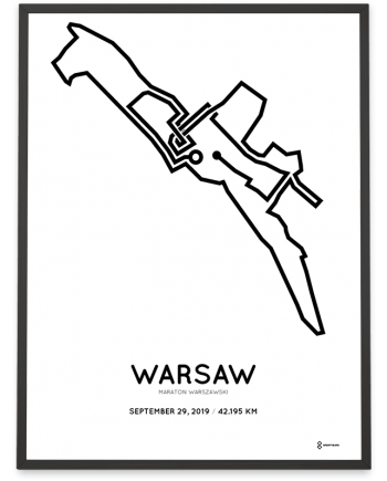 2019 Warsaw marathon course poster sportymaps