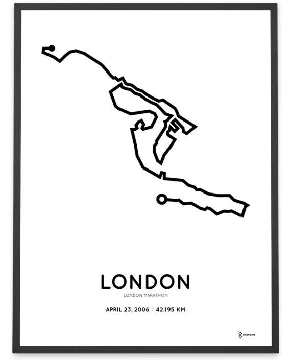 2006 London marathon course poster
