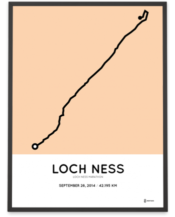 2014 Loch Ness marathon route map poster