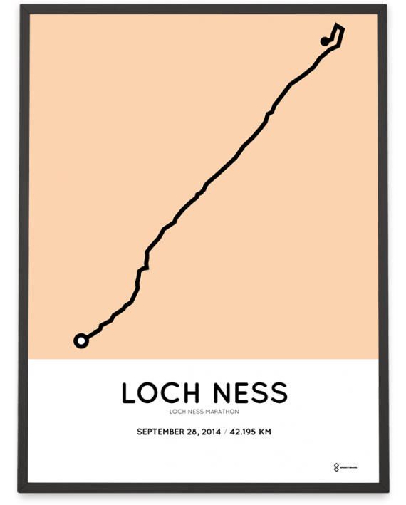 2014 Loch Ness marathon route map poster