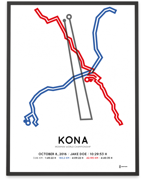 2016 Ironman world championship Kona course poster
