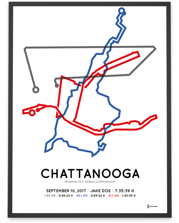 2017 Ironman 70.3 Chattanooga course poster