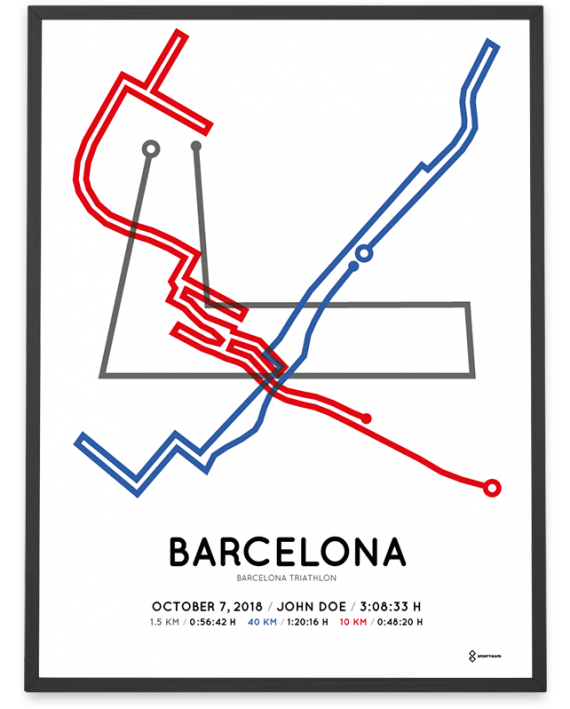 2018 Barcelona triathlon olympic distance course poster
