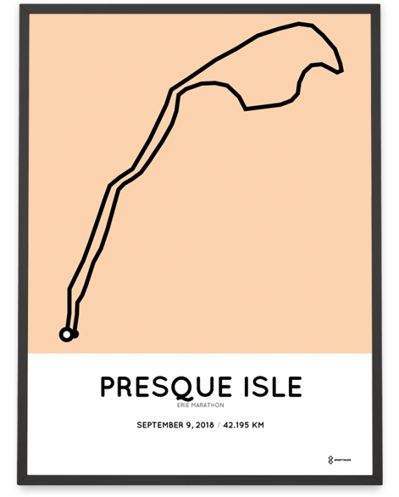 2018 Erie marathon course map poster