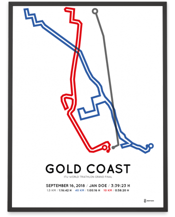2018 Gold Coast world triathlon standard distance course poster